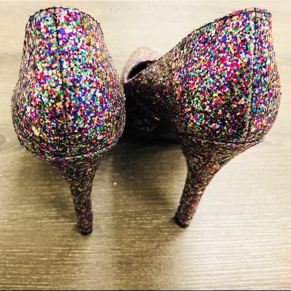 H&M Divided Multi Glitter Platform Pumps Heels - Picture 6 of 8